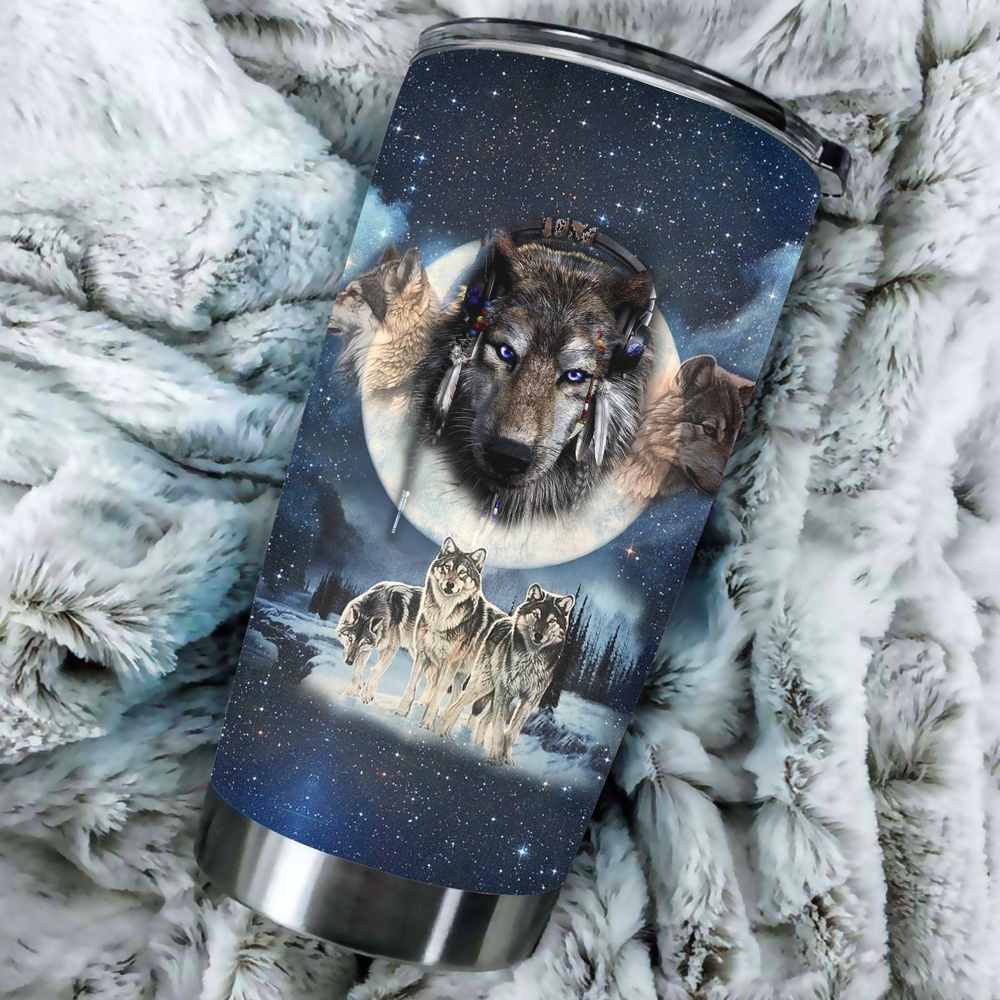 WelcomeNative The Wolf Tumbler, 3D Tumbler, All Over Print Tumbler, Native American