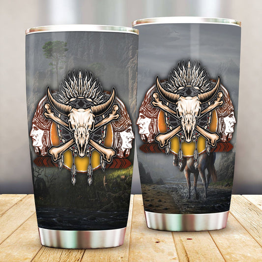 WelcomeNative Skull Tumbler, 3D Tumbler, All Over Print Tumbler, Native American