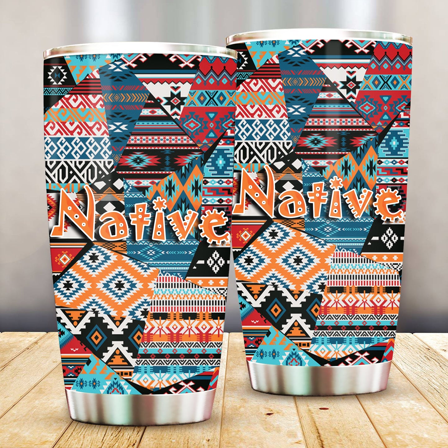 WelcomeNative Native Pattern Tumbler, 3D Tumbler, All Over Print Tumbler, Native American