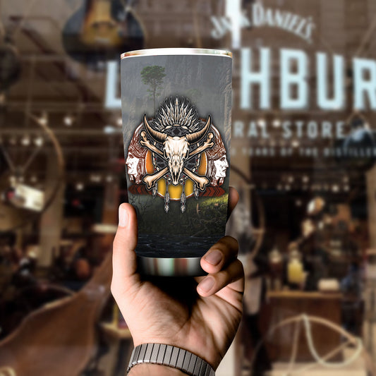 WelcomeNative Skull Tumbler, 3D Tumbler, All Over Print Tumbler, Native American
