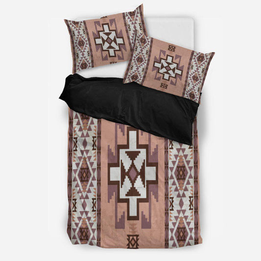 WelcomeNative White Brown Pattern Bedding Set, 3D Bedding Set, All Over Print, Native American