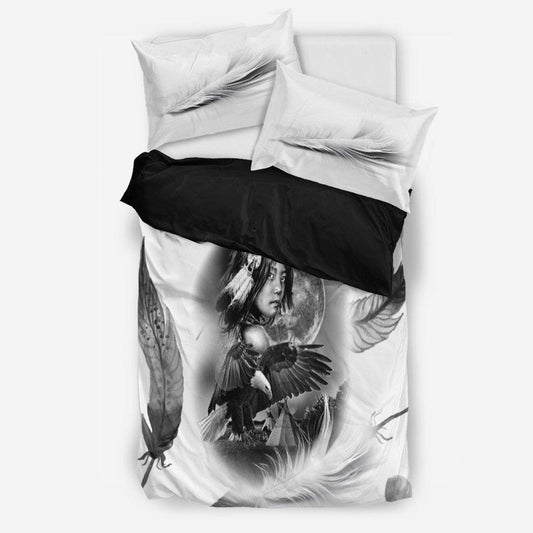 WelcomeNative White Native Bedding Set, 3D Bedding Set, All Over Print, Native American