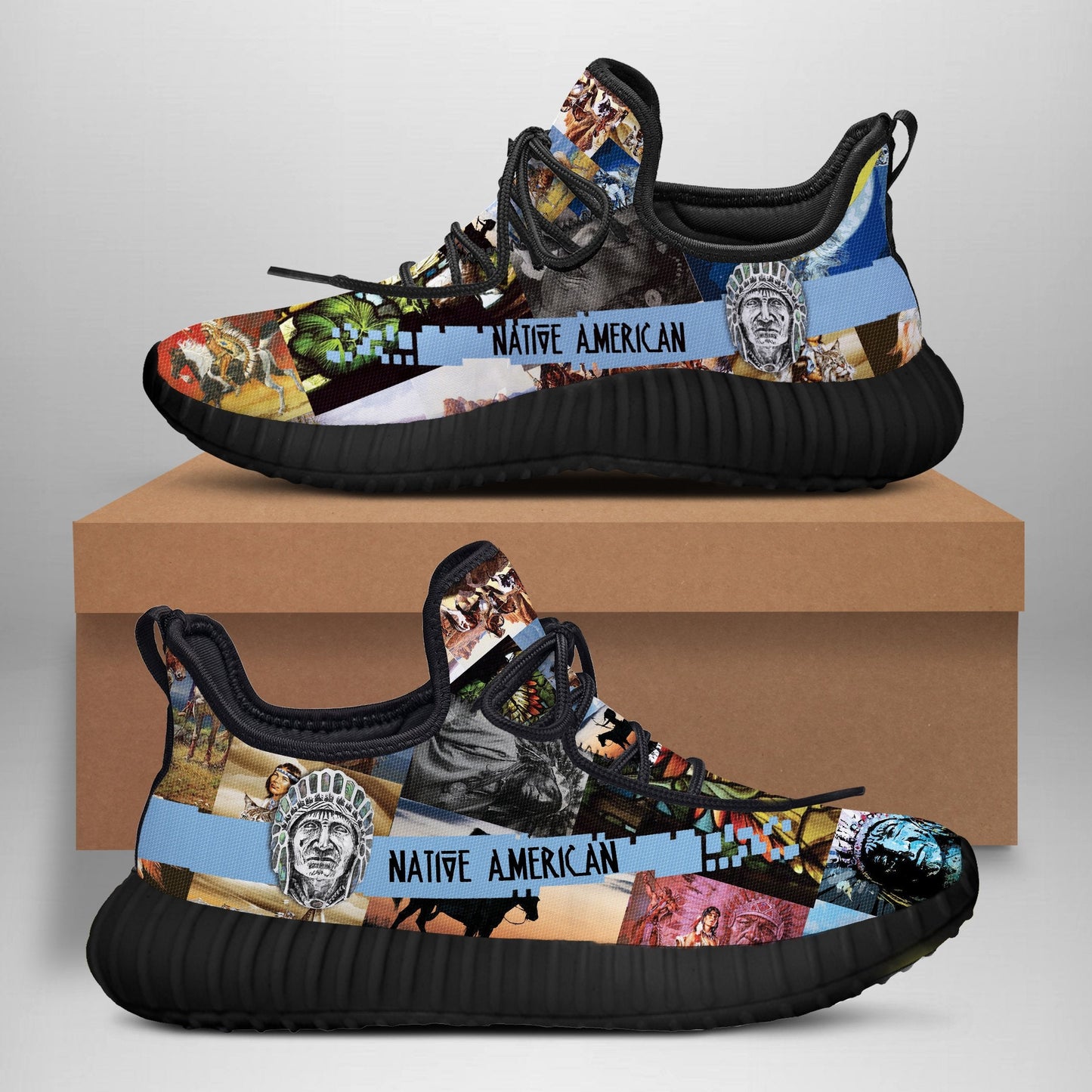 WelcomeNative Blue Shoes Native, 3D Shoes, All Over Print Shoes