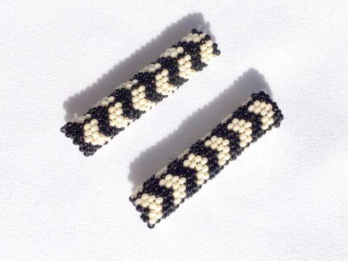 Pair Of Tubular Beaded Beads 2 1/4 Inch - Welcome Native