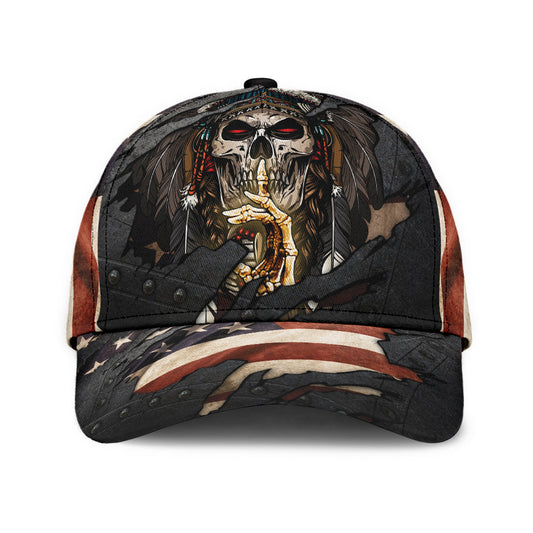 WelcomeNative Native American Skull Cap, 3D Cap , All Over Print Cap