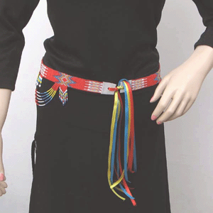 Red Yellow White Rainbow Color Seed Beaded Belly Dance Women'S Waist Belt - Beaded Belts - Welcome Native