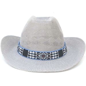 Medicine Man'S Eye Beadwork Blue Black Beaded Cowboy Hat Band Belt - Welcome Native