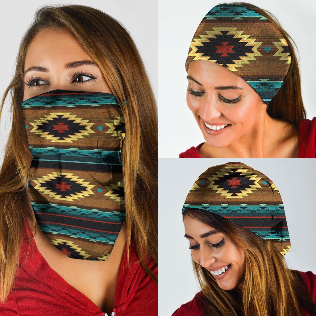 WelcomeNative Native American Pattern Bandana Face Mask, Neck Gaiter #40
