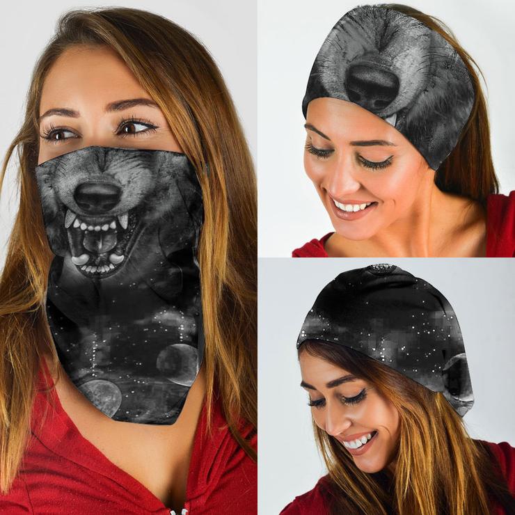 Welcomenatives Wolf Head Bandana Face Mask, Neck Gaiter #14