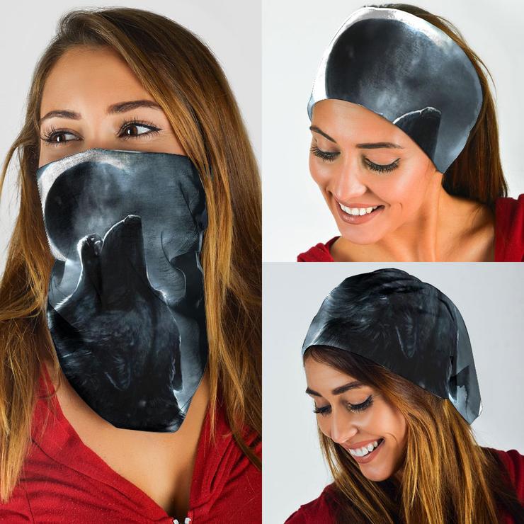 Welcomenatives Wolf Head Bandana Face Mask, Neck Gaiter #09