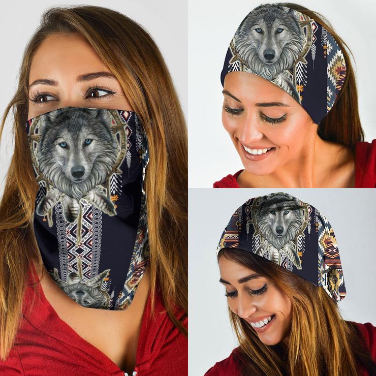 Welcomenatives Wolf Head Bandana Face Mask, Neck Gaiter #17