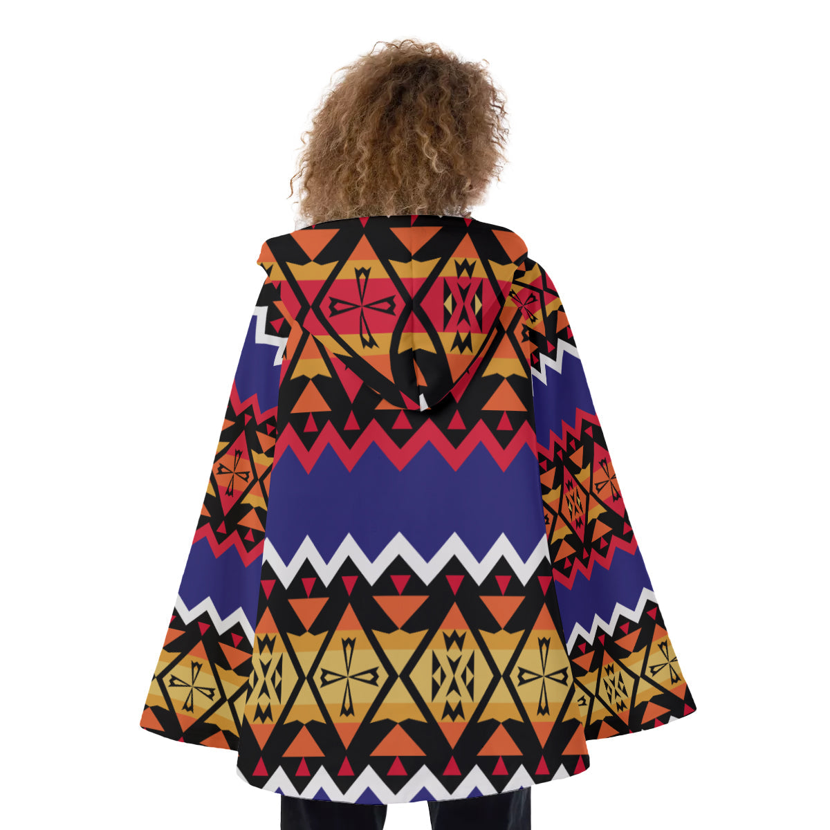 WelcomeNative Native American Hooded Flared Coat, 3D Hooded Coat, All Over Print