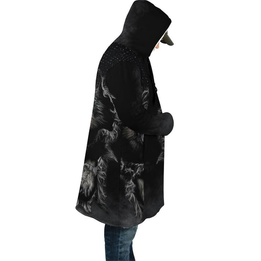 WelcomeNative Black Wolf Native 3D Dream Cloak, All Over Print Dream Cloak, Native American