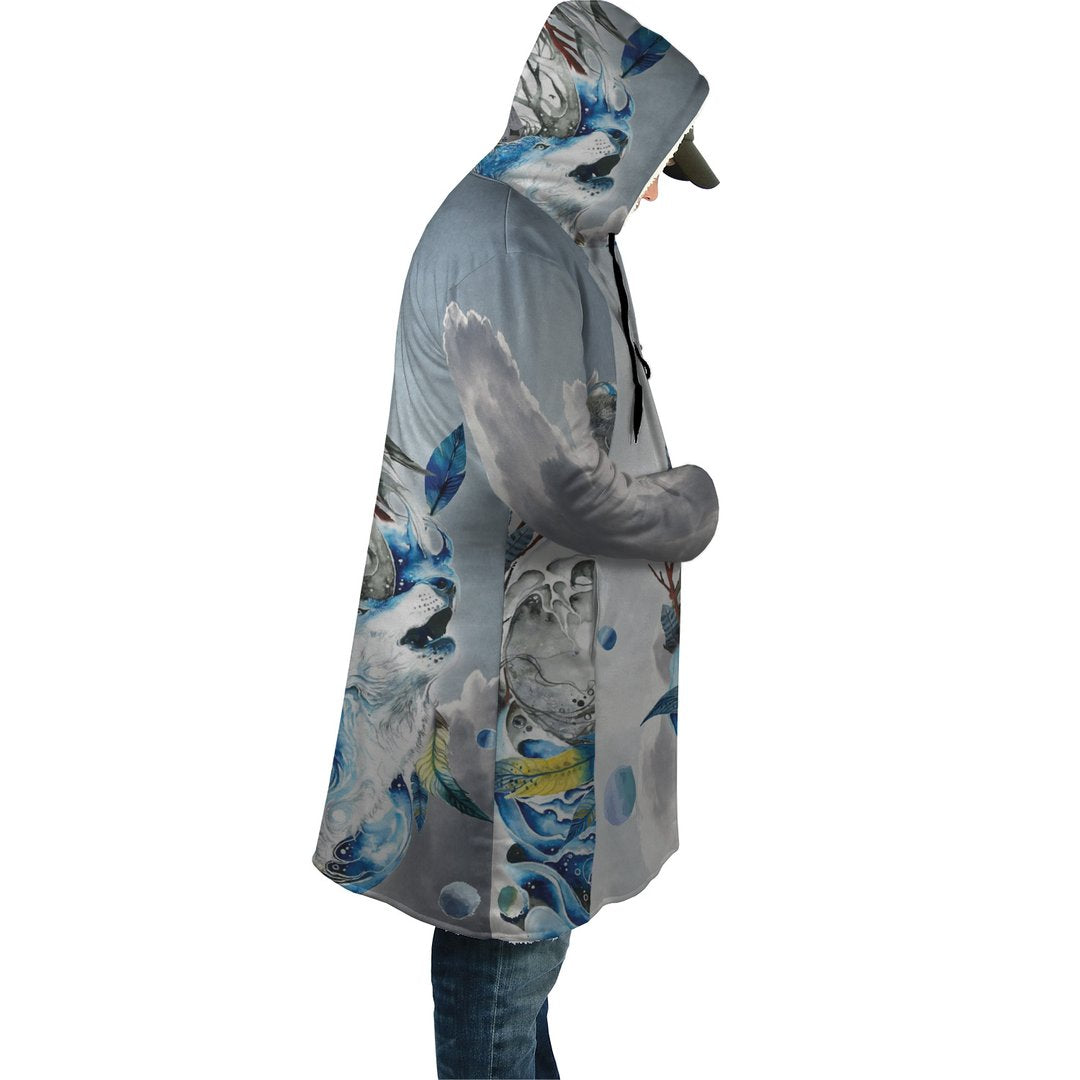 WelcomeNative Light Blue Native 3D Dream Cloak, All Over Print Dream Cloak, Native American