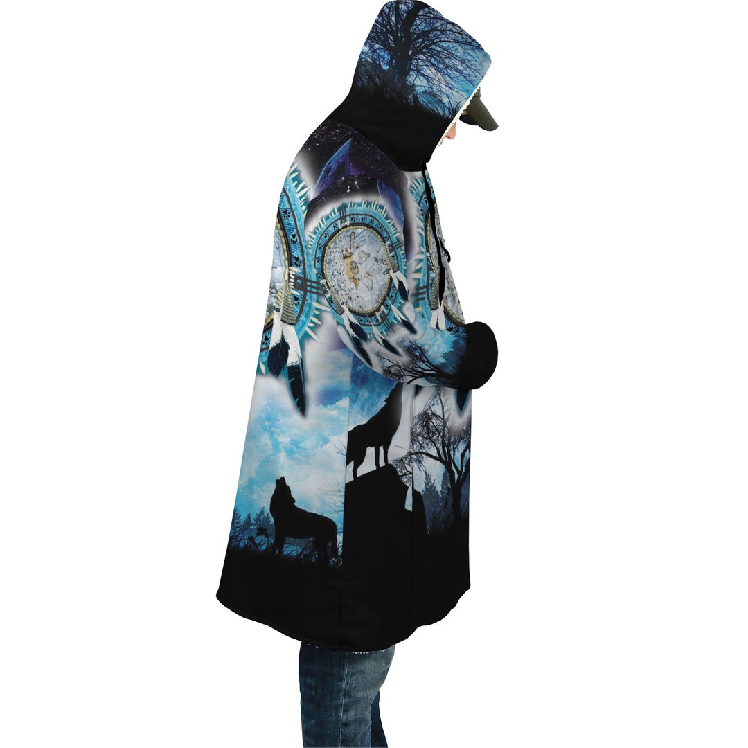 WelcomeNative Winter Horse Feather 3D Dream Cloak, All Over Print Dream Cloak, Native American