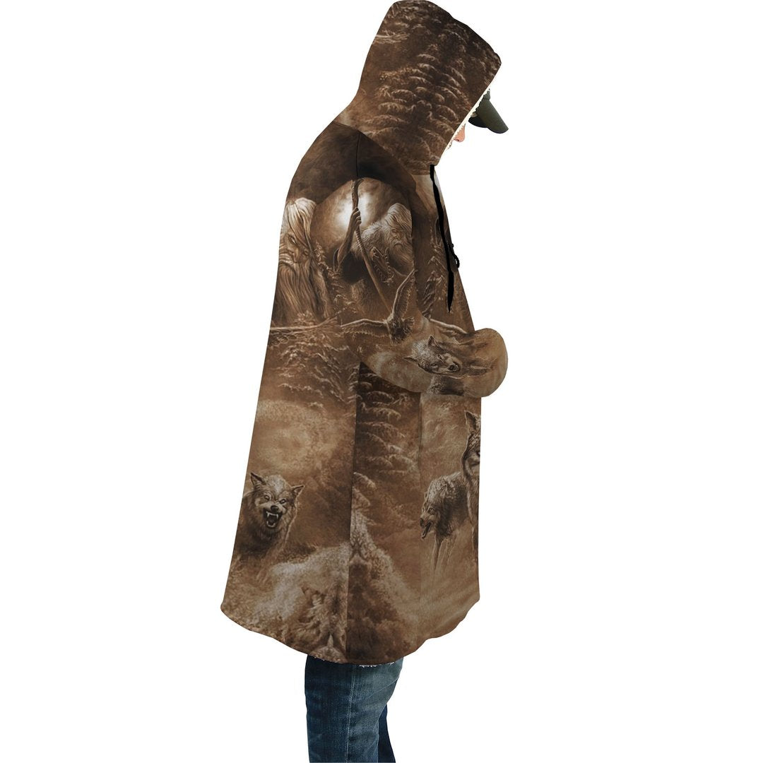 WelcomeNative Wolf Warrior 3D Dream Cloak, All Over Print Dream Cloak, Native American