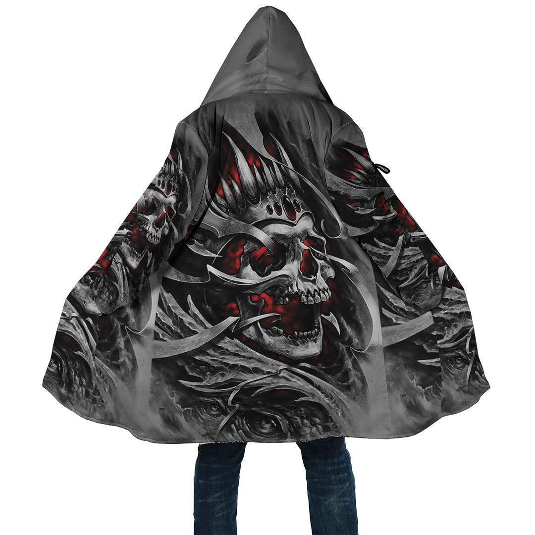 WelcomeNative Grey Skull Native 3D Dream Cloak, All Over Print Dream Cloak, Native American