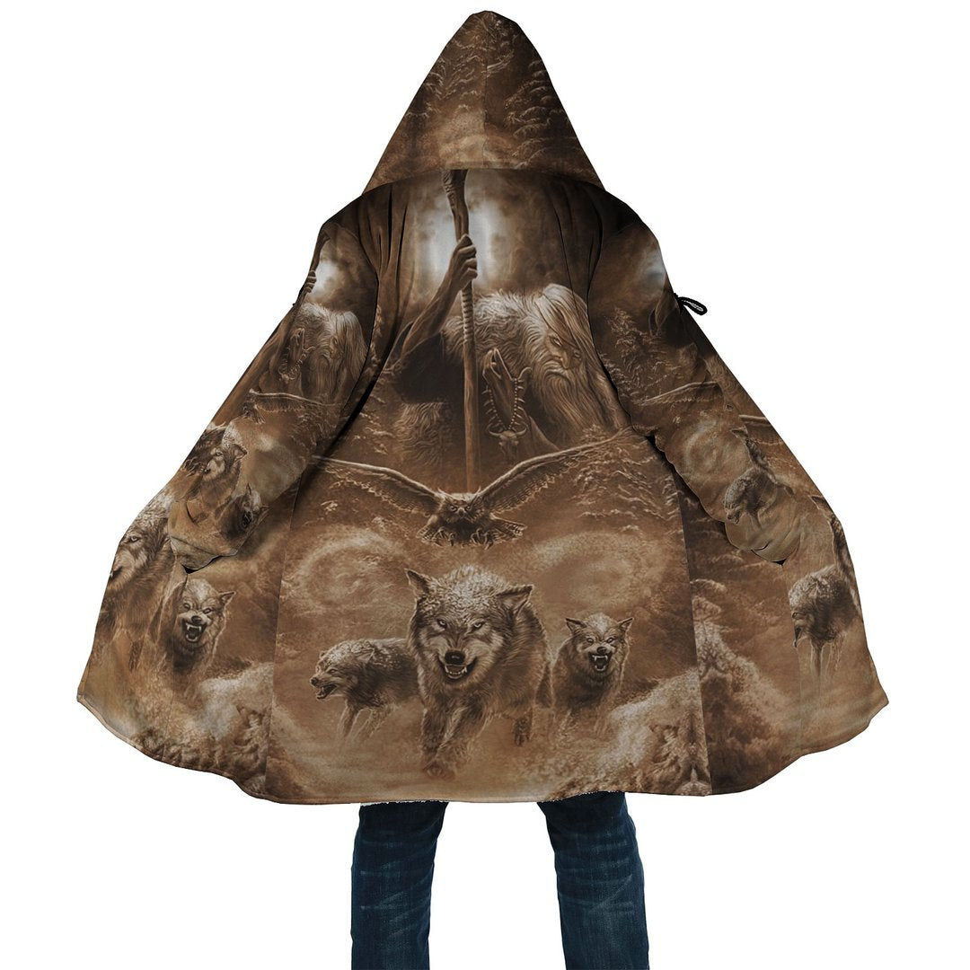 WelcomeNative Wolf Warrior 3D Dream Cloak, All Over Print Dream Cloak, Native American