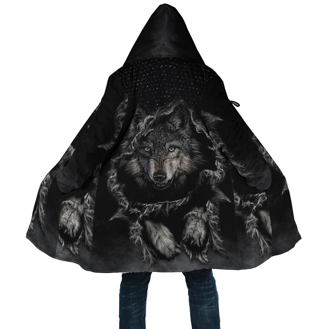 WelcomeNative Black Wolf Native 3D Dream Cloak, All Over Print Dream Cloak, Native American
