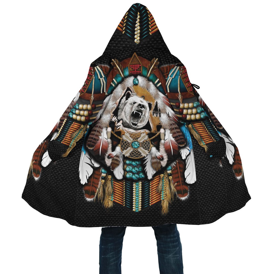 WelcomeNative Bear Feather 3D Dream Cloak, All Over Print Dream Cloak, Native American