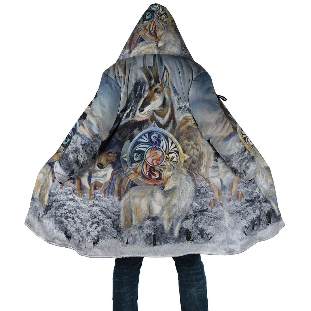 WelcomeNative Little Wolf Native 3D Dream Cloak, All Over Print Dream Cloak, Native American