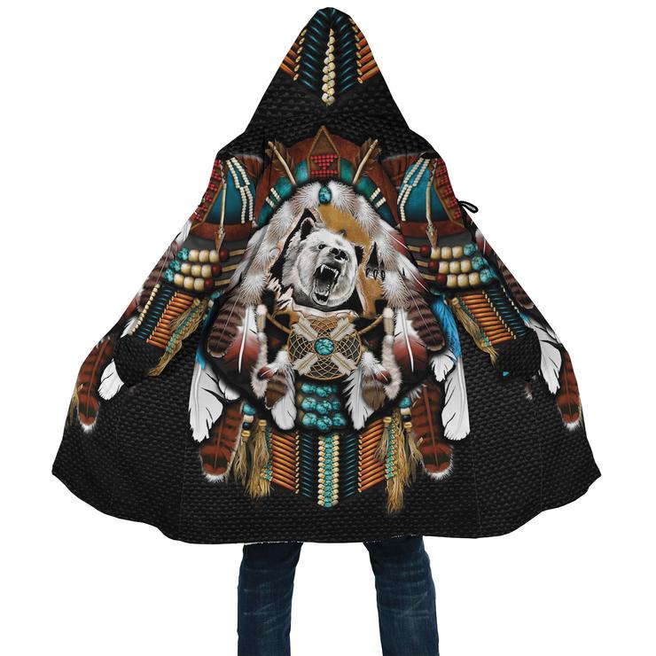 WelcomeNative Bear Feather 3D Dream Cloak, All Over Print Dream Cloak, Native American