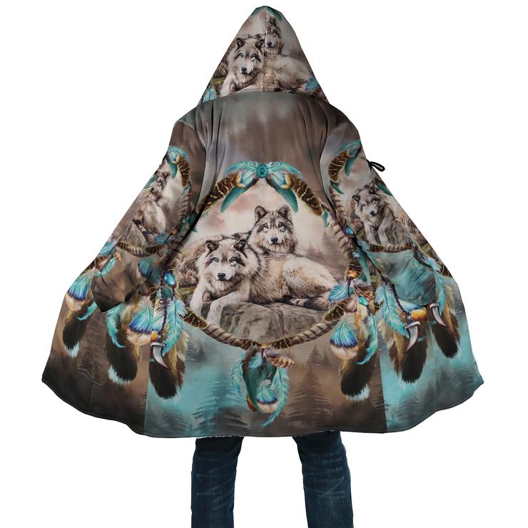 WelcomeNative Wolf Feather 3D Dream Cloak, All Over Print Dream Cloak, Native American