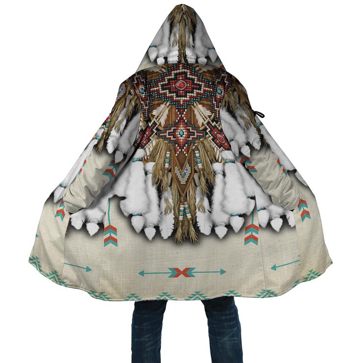 WelcomeNative White Native Pattern 3D Dream Cloak, All Over Print Dream Cloak, Native American