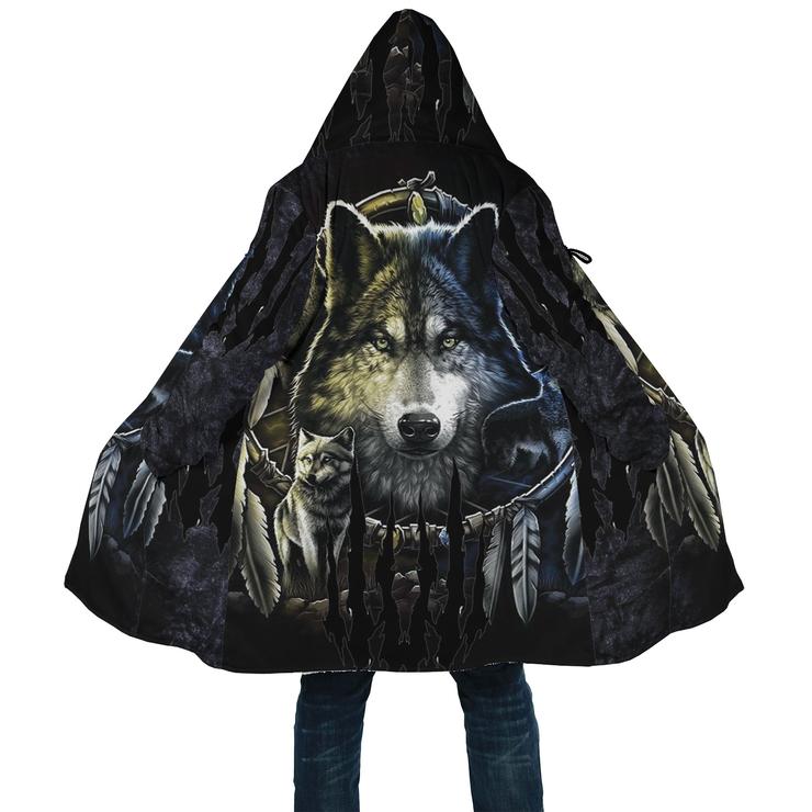 WelcomeNative Wolf Light Native 3D Dream Cloak, All Over Print Dream Cloak, Native American