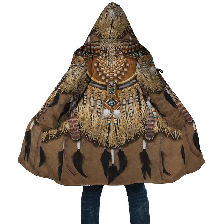 WelcomeNative Brown Native Pattern 3D Dream Cloak, All Over Print Dream Cloak, Native American