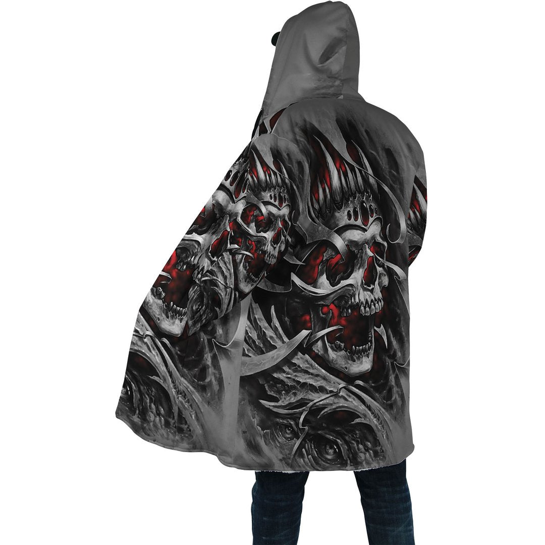 WelcomeNative Grey Skull Native 3D Dream Cloak, All Over Print Dream Cloak, Native American
