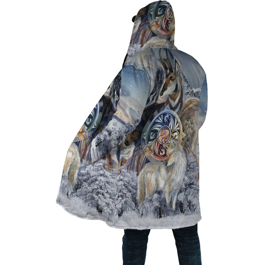 WelcomeNative Little Wolf Native 3D Dream Cloak, All Over Print Dream Cloak, Native American