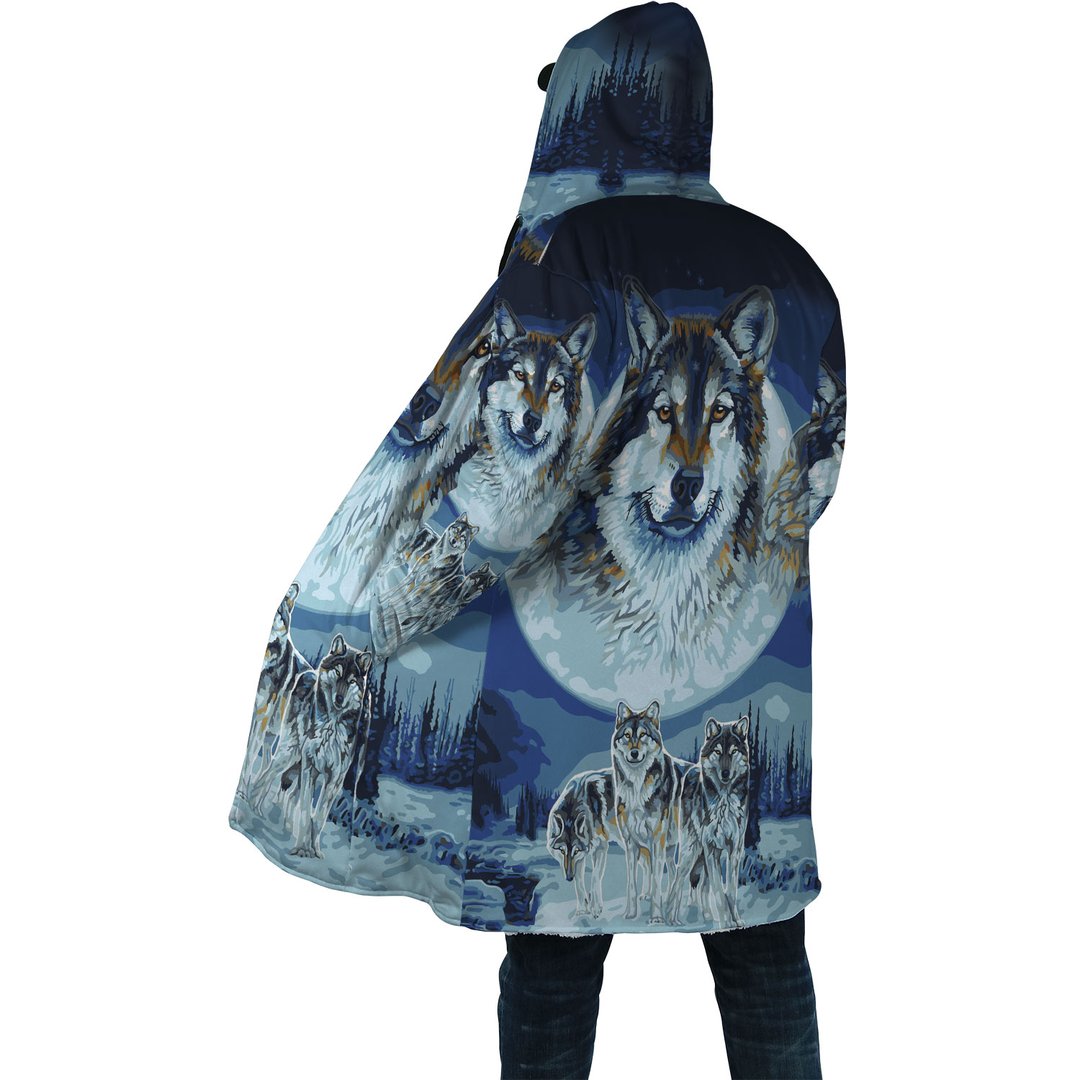 WelcomeNative Winter Wolf Native 3D Dream Cloak, All Over Print Dream Cloak, Native American