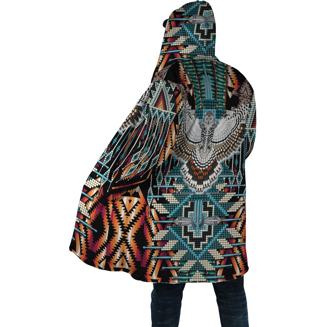 WelcomeNative Owl Abtract Native 3D Dream Cloak, All Over Print Dream Cloak, Native American