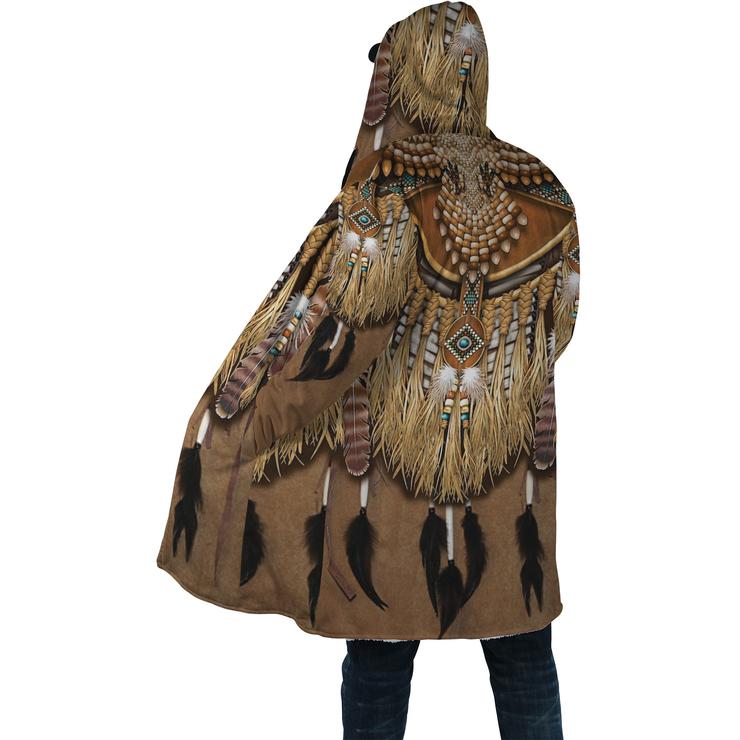 WelcomeNative Brown Native Pattern 3D Dream Cloak, All Over Print Dream Cloak, Native American