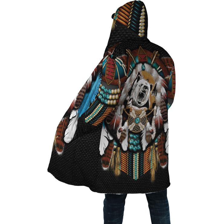 WelcomeNative Bear Feather 3D Dream Cloak, All Over Print Dream Cloak, Native American