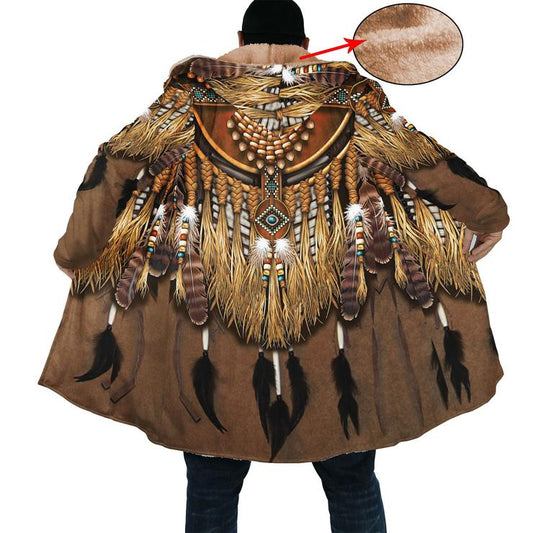 WelcomeNative Brown Native Pattern 3D Dream Cloak, All Over Print Dream Cloak, Native American