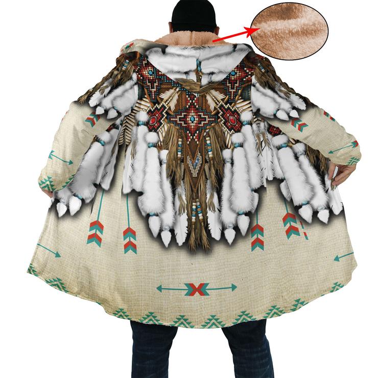 WelcomeNative White Native Pattern 3D Dream Cloak, All Over Print Dream Cloak, Native American