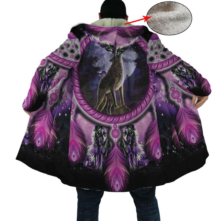 WelcomeNative Wolf Power 3D Dream Cloak, All Over Print Dream Cloak, Native American