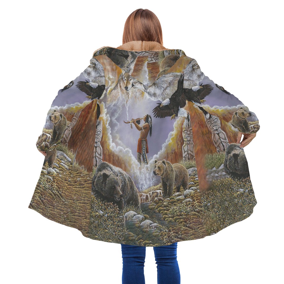 WelcomeNative Animal Spirit Native 3D Dream Cloak, All Over Print Dream Cloak, Native American