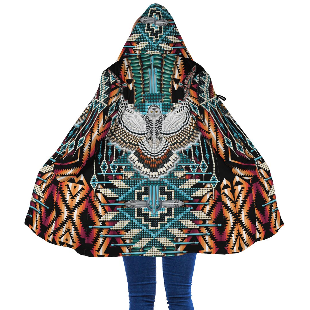 WelcomeNative Owl Abtract Native 3D Dream Cloak, All Over Print Dream Cloak, Native American