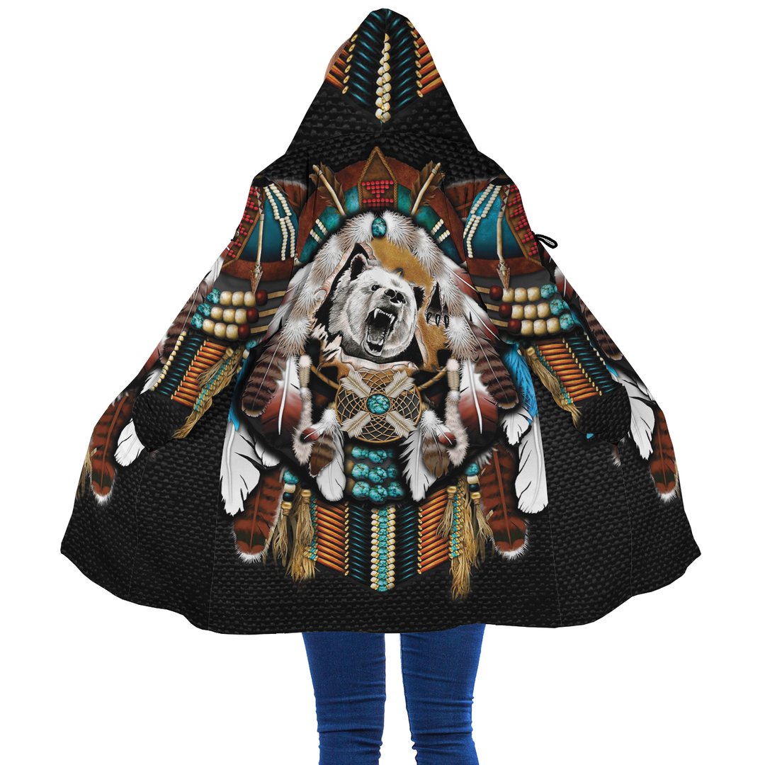 WelcomeNative Bear Feather 3D Dream Cloak, All Over Print Dream Cloak, Native American