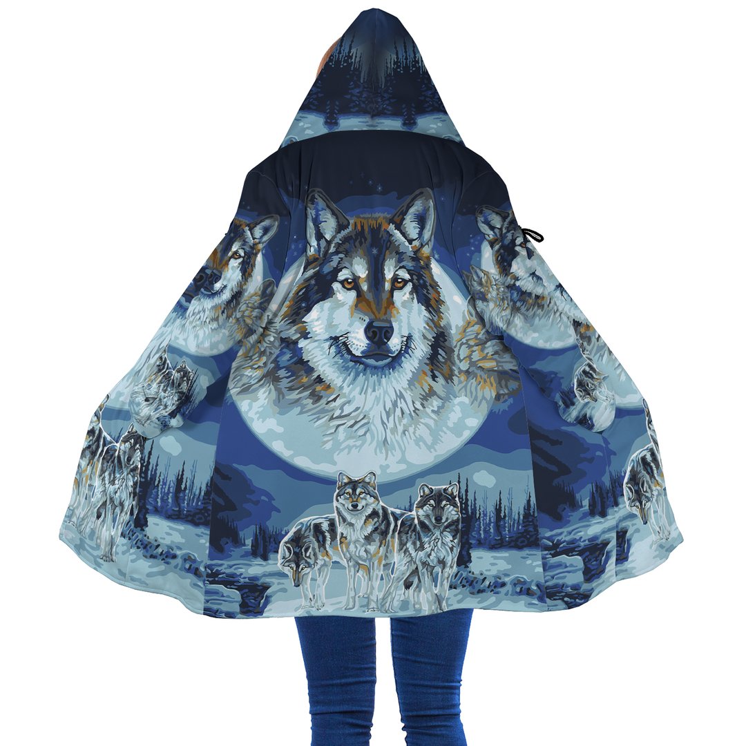 WelcomeNative Winter Wolf Native 3D Dream Cloak, All Over Print Dream Cloak, Native American