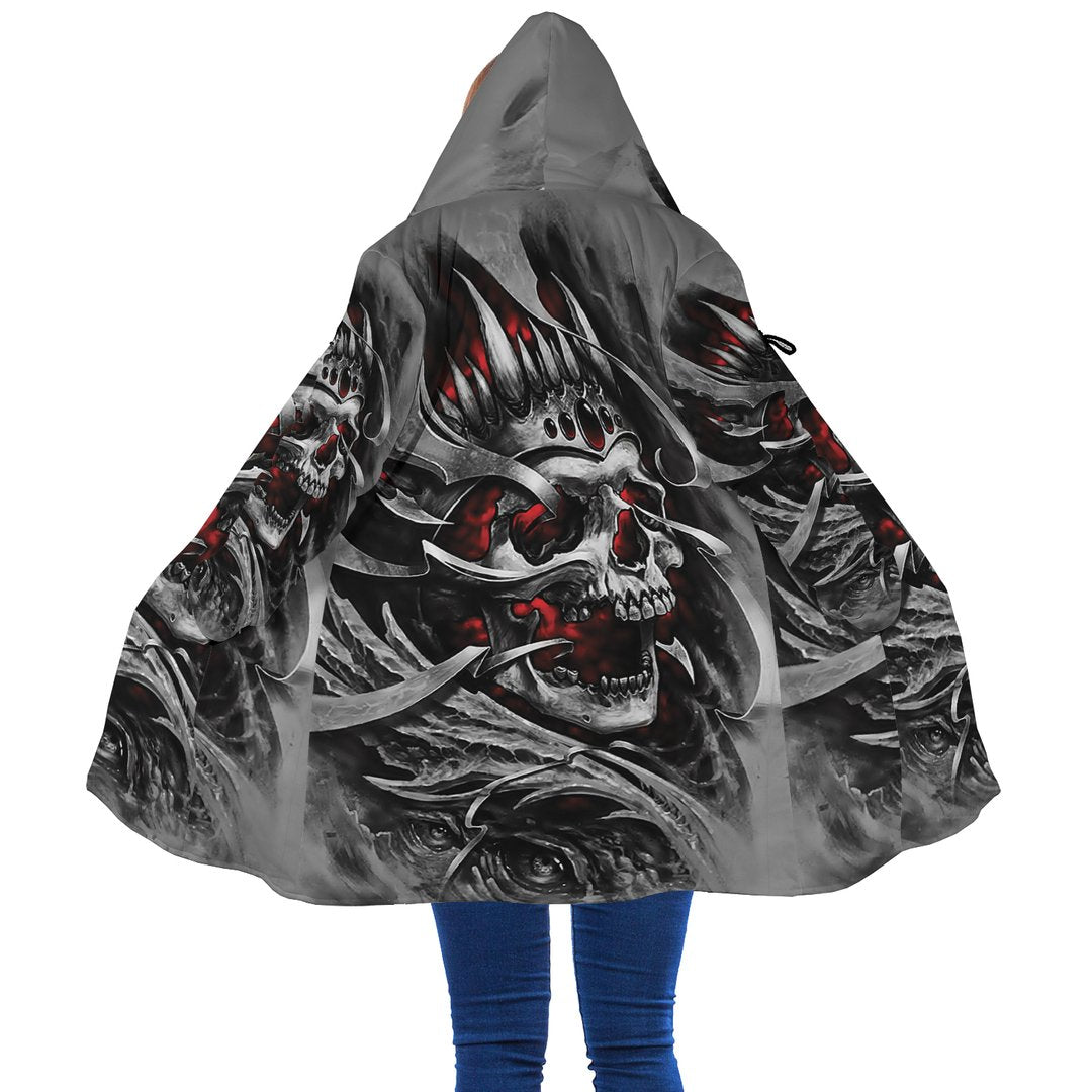 WelcomeNative Grey Skull Native 3D Dream Cloak, All Over Print Dream Cloak, Native American