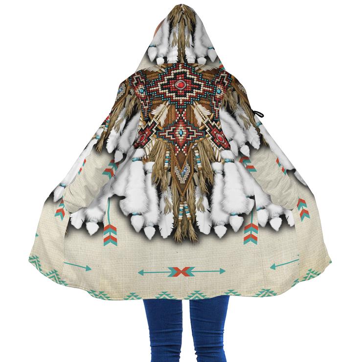 WelcomeNative White Native Pattern 3D Dream Cloak, All Over Print Dream Cloak, Native American