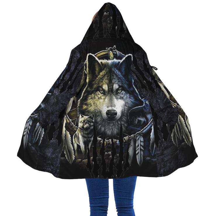 WelcomeNative Wolf Light Native 3D Dream Cloak, All Over Print Dream Cloak, Native American