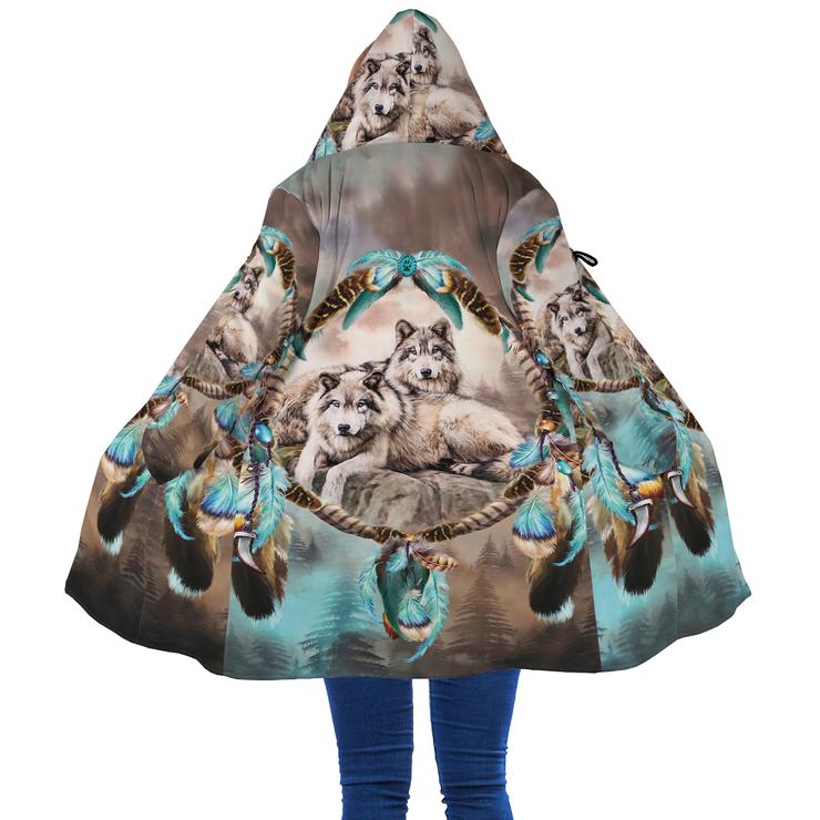 WelcomeNative Wolf Feather 3D Dream Cloak, All Over Print Dream Cloak, Native American