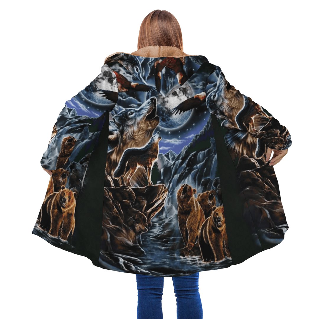WelcomeNative Animal Spirit Native 3D Dream Cloak, All Over Print Dream Cloak, Native American