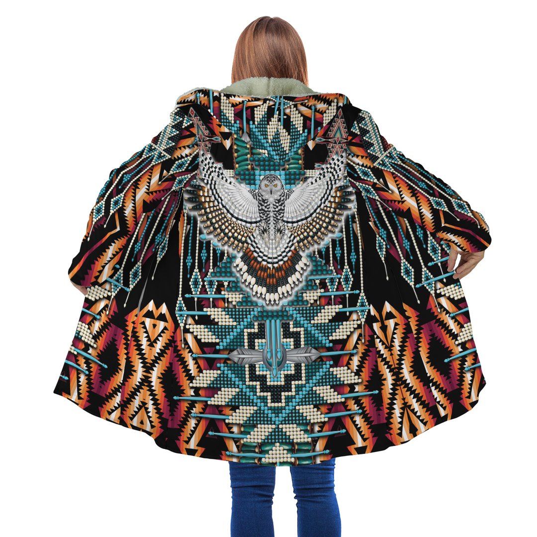 WelcomeNative Owl Abtract Native 3D Dream Cloak, All Over Print Dream Cloak, Native American