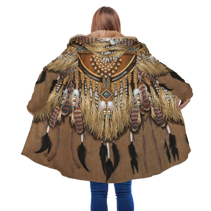 WelcomeNative Brown Native Pattern 3D Dream Cloak, All Over Print Dream Cloak, Native American